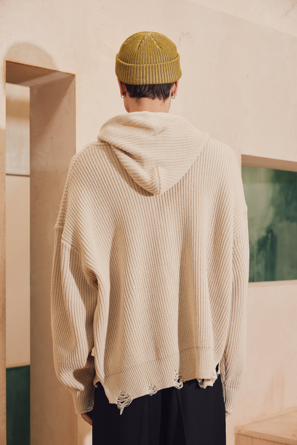 Distressed Heavy Knit Zip- Up Hoodie – NEOITY