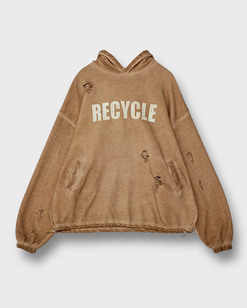 Recycle Vintage Wash Distressed Hoodie