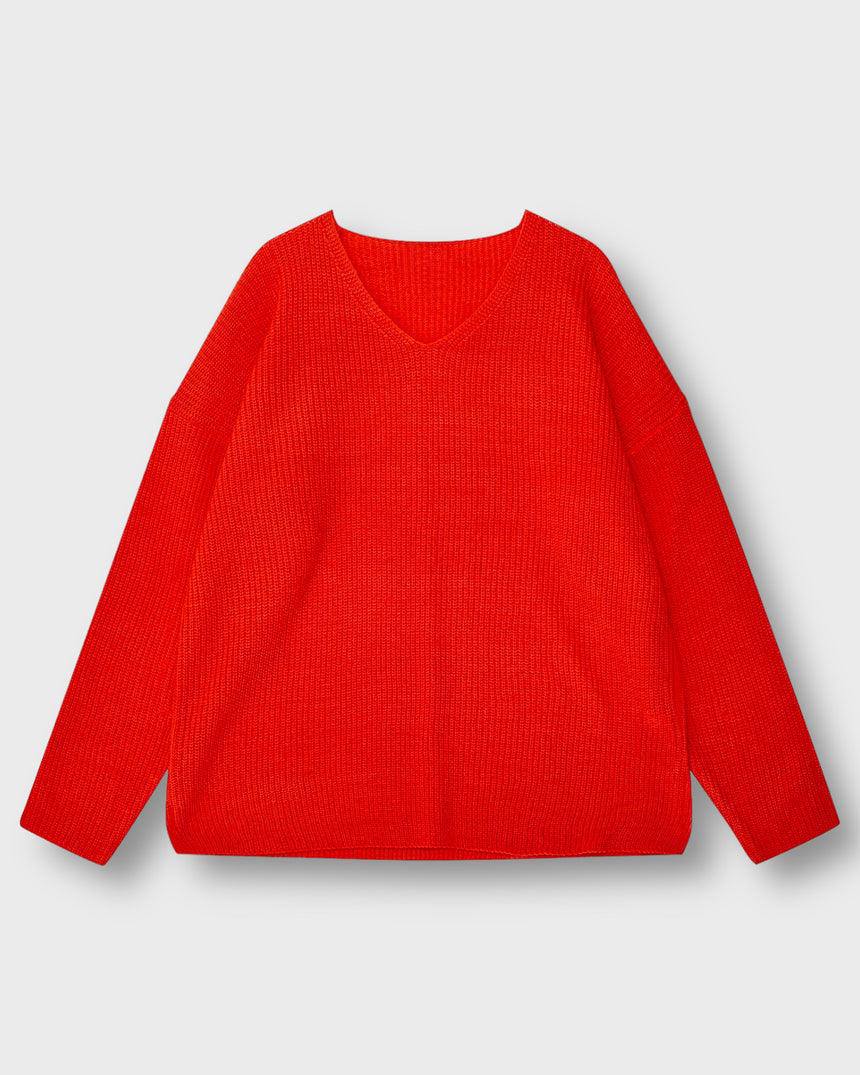 Loose Fit V-Neck Knit Sweater