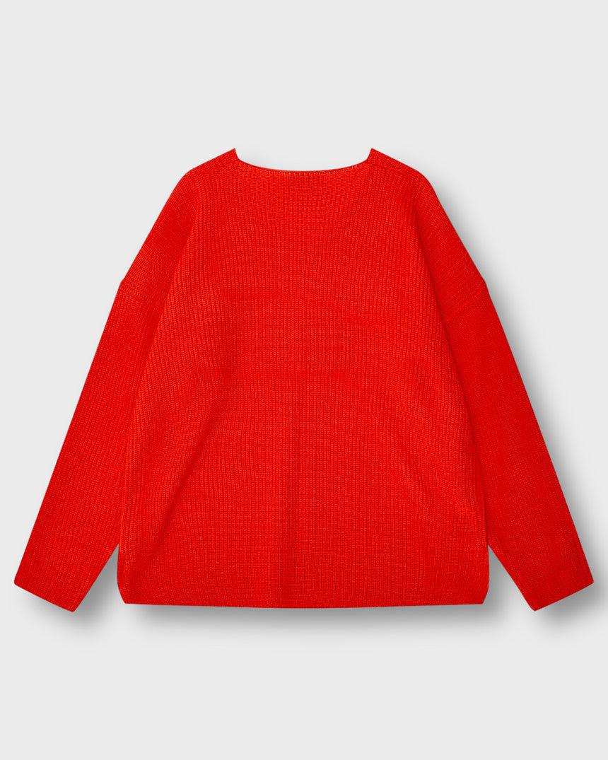 Loose Fit V-Neck Knit Sweater