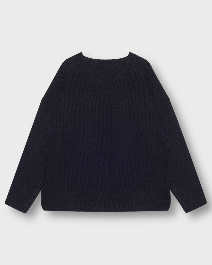 Loose Fit V-Neck Knit Sweater