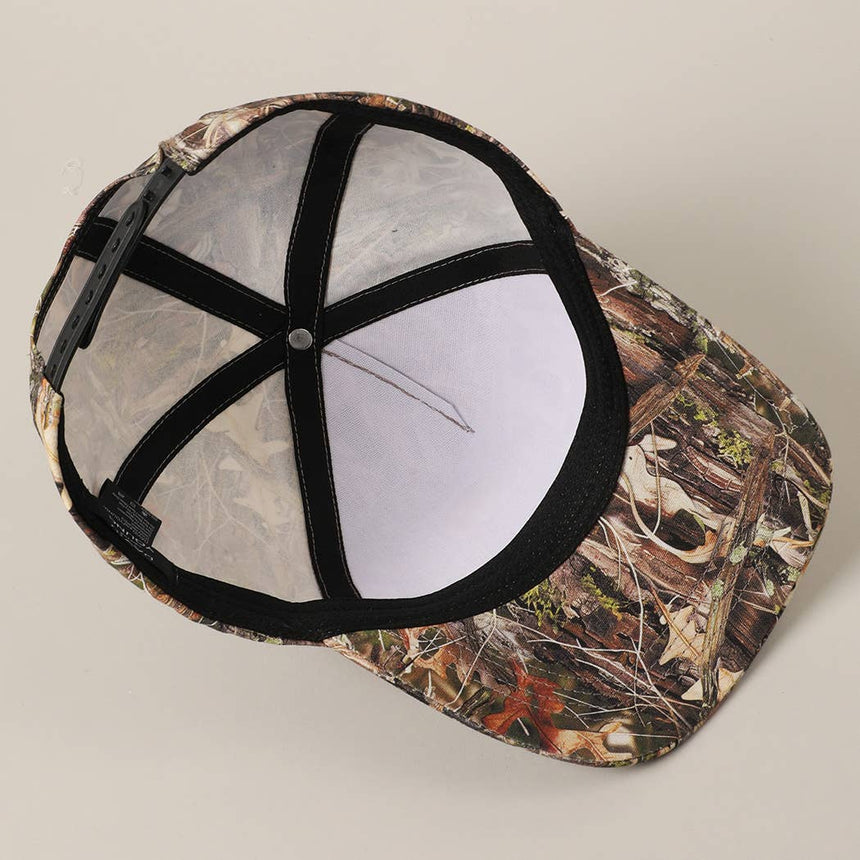 Camo Printed 5 Panel Cotton Trucker Hat