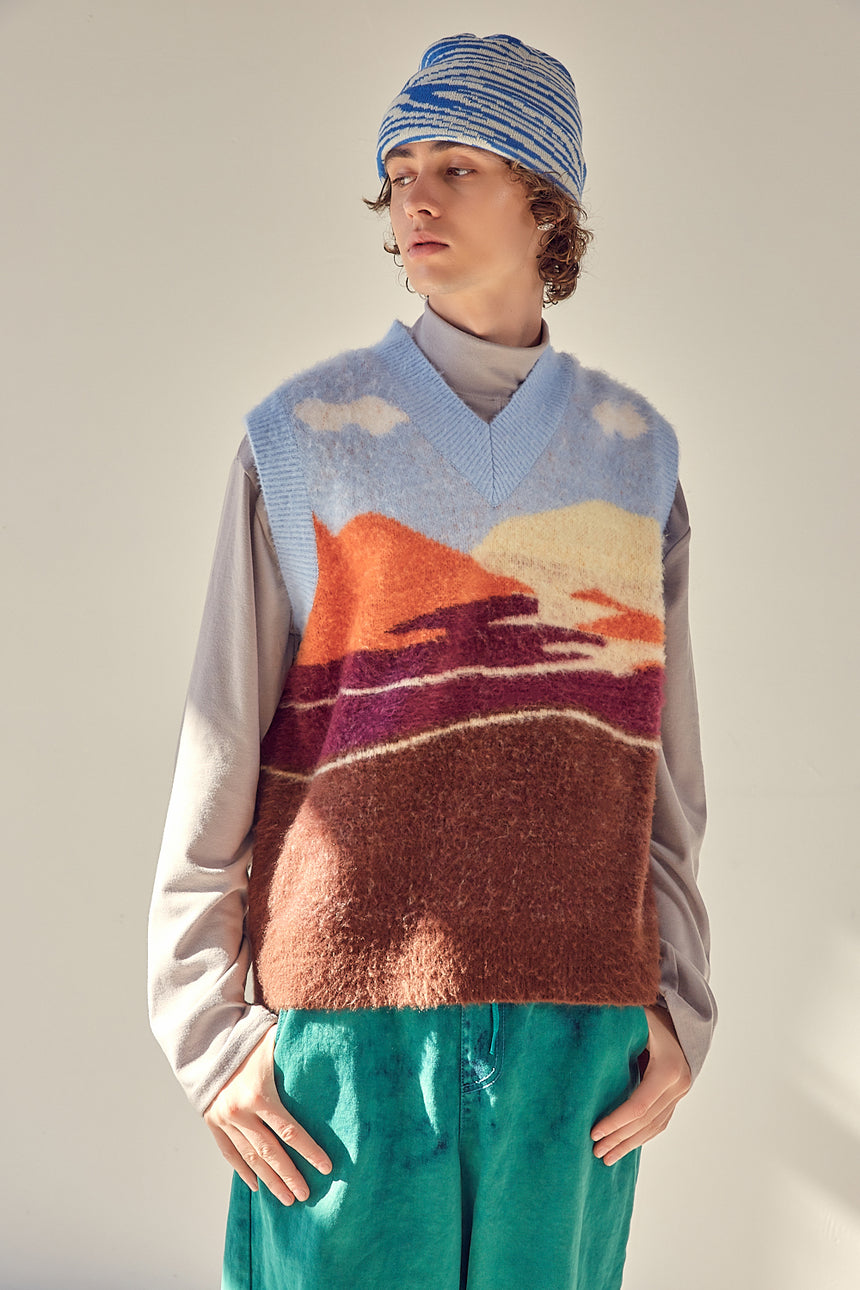 Mohair Sunset Landscape Vest