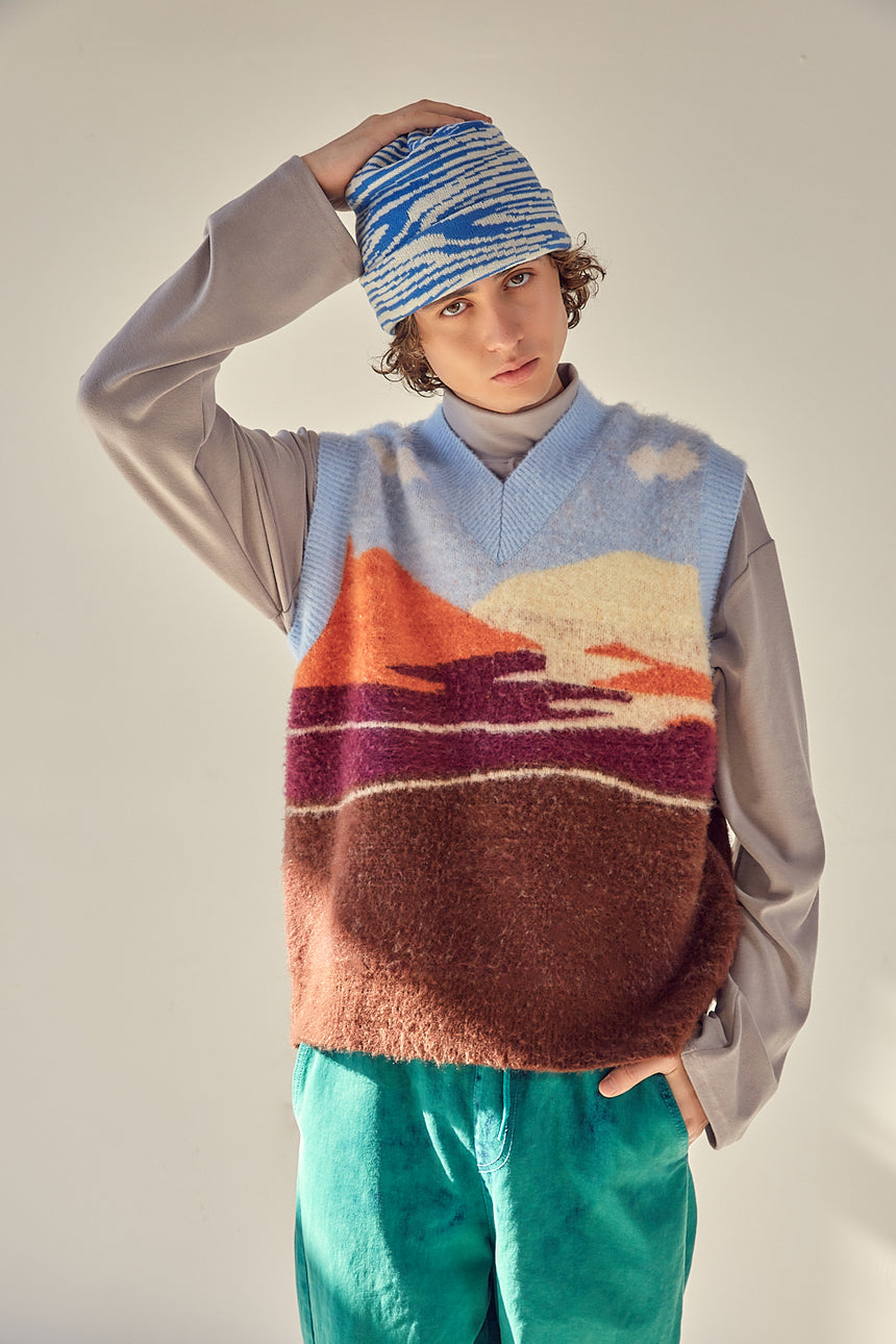 Mohair Sunset Landscape Vest