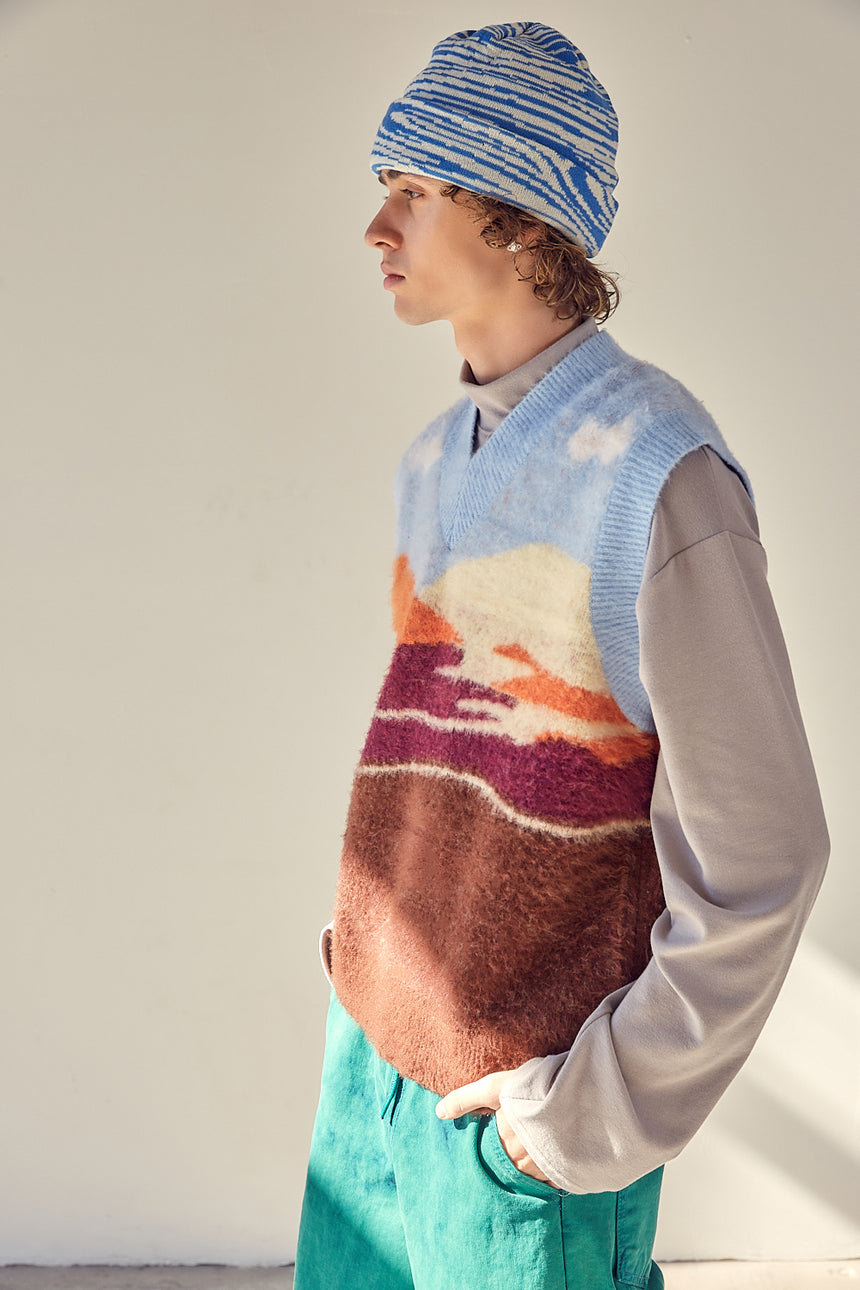 Mohair Sunset Landscape Vest