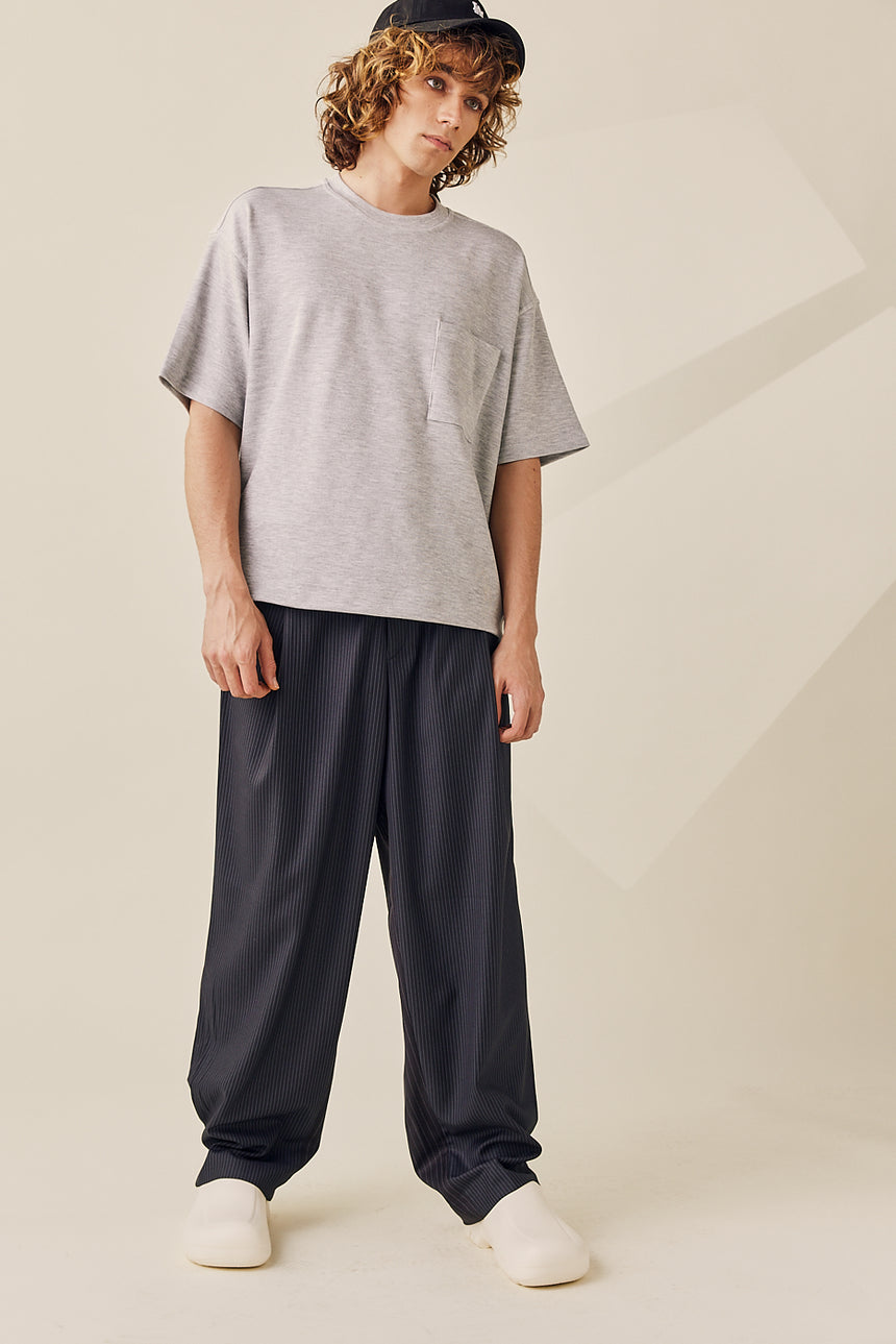 Mix Stripe Double Pleated Fisher Ankle Trouser