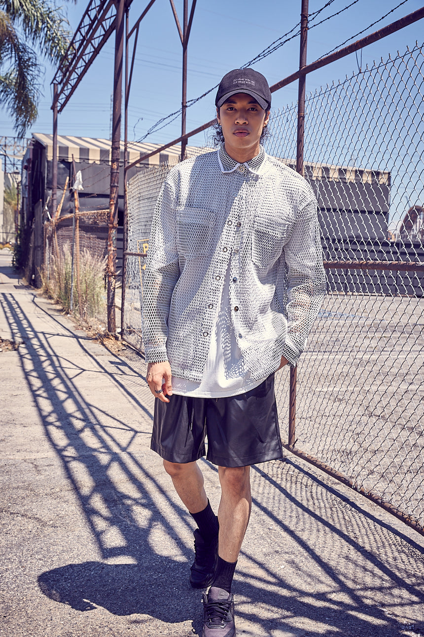 Heavy Mesh Button Up Shirts