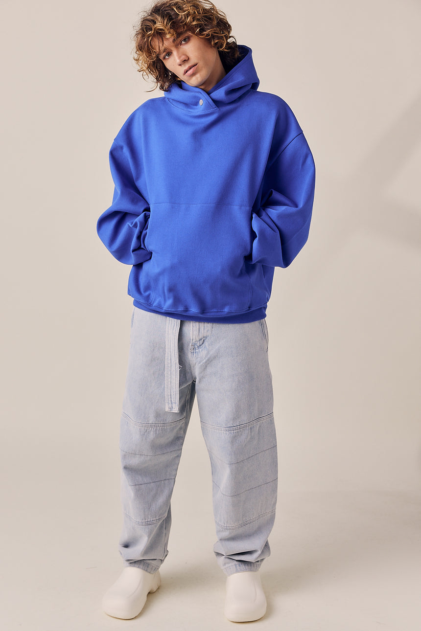 Button Detailed Crop Hoodie