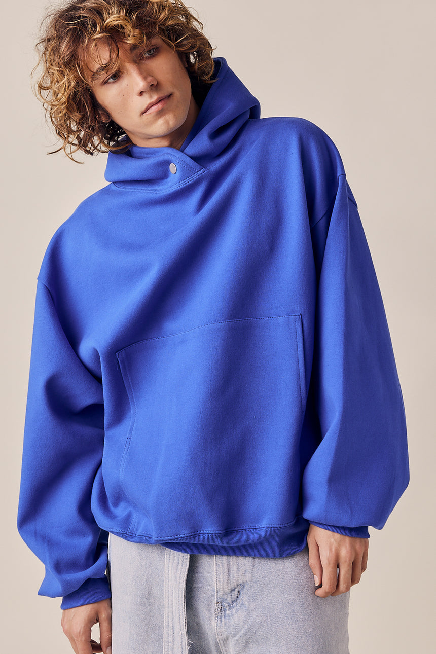 Button Detailed Crop Hoodie