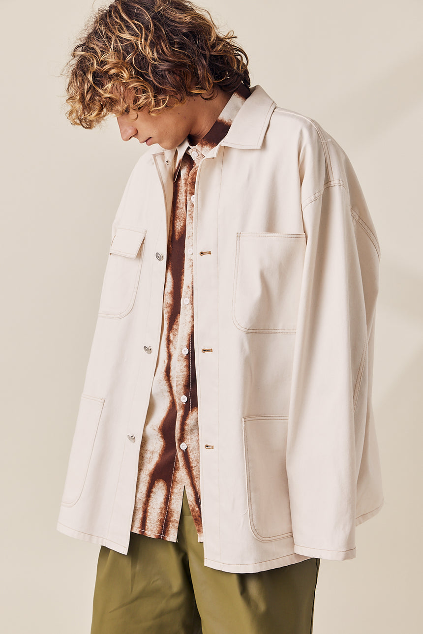 Double Pocket Oversized Denim Work Jacket