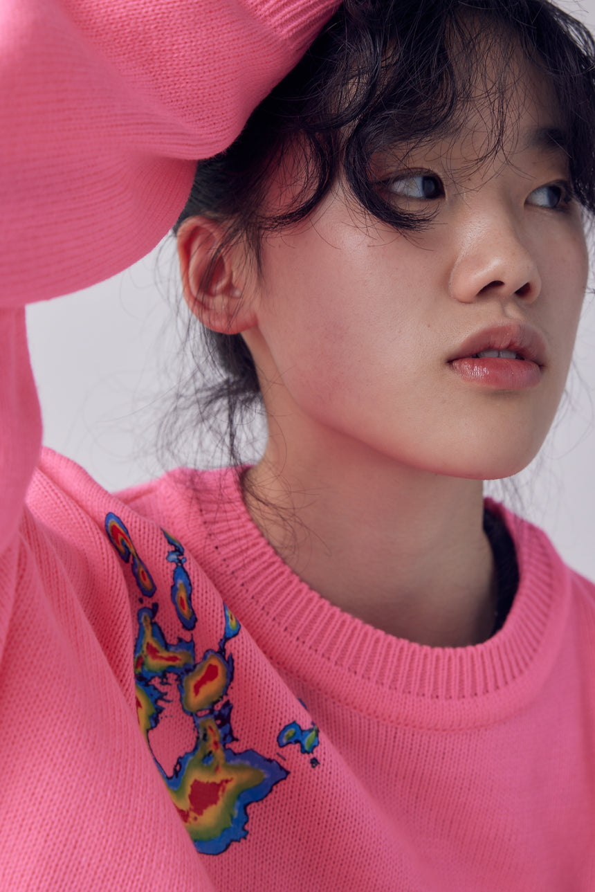 Infrared Hand Printed Knit Sweater