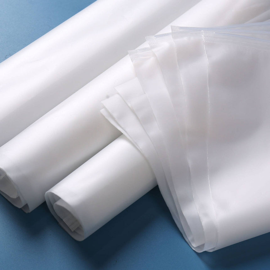 50pcs, 6 sizes Frosted Transparent clothing zipper poly bag