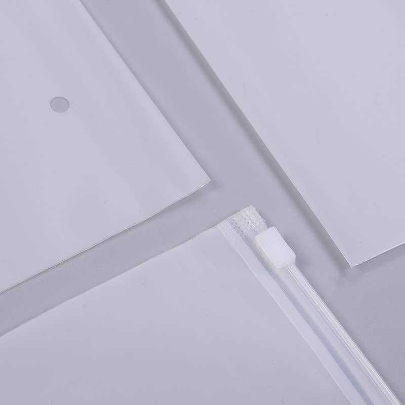50pcs, 6 sizes Frosted Transparent clothing zipper poly bag