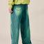 Pigment Washed Wide Pintuck Denim Pants