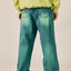 Pigment Washed Wide Pintuck Denim Pants