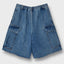 Washed Denim Cargo Shorts