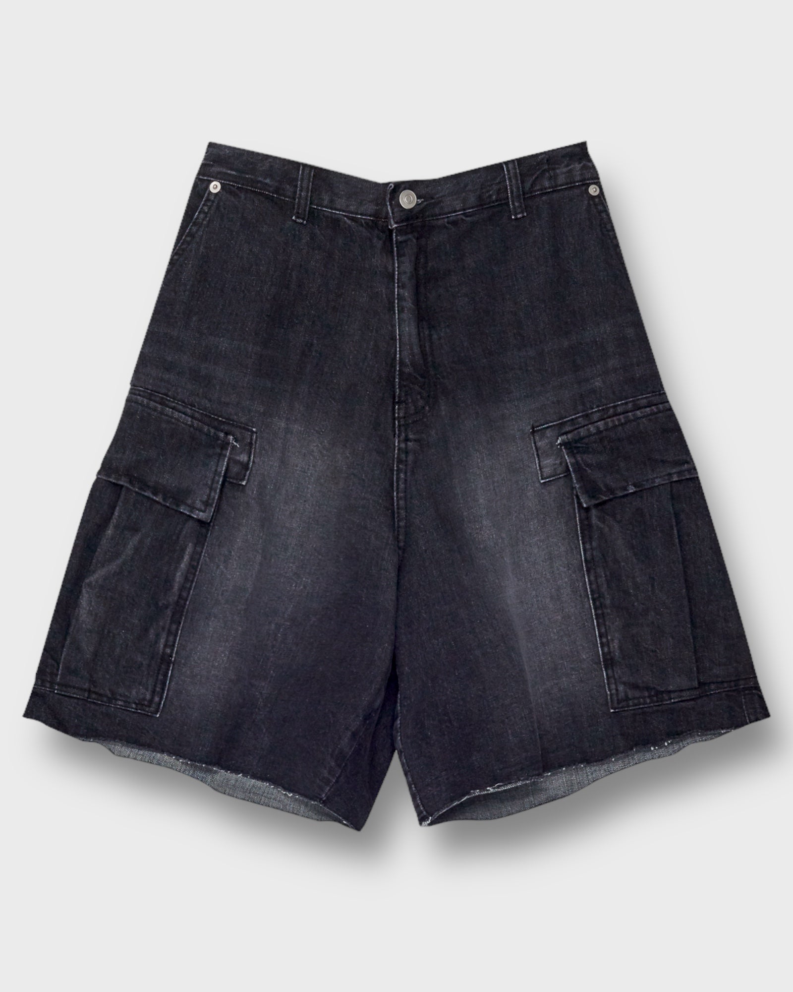 【KOOLOSET】Salt Washed Bermuda Cargo Denim Salt washing cargo bermuda denim pants 3C - UNAIDUN | 60
