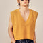 V-neck High Low Cropped Knit Vest
