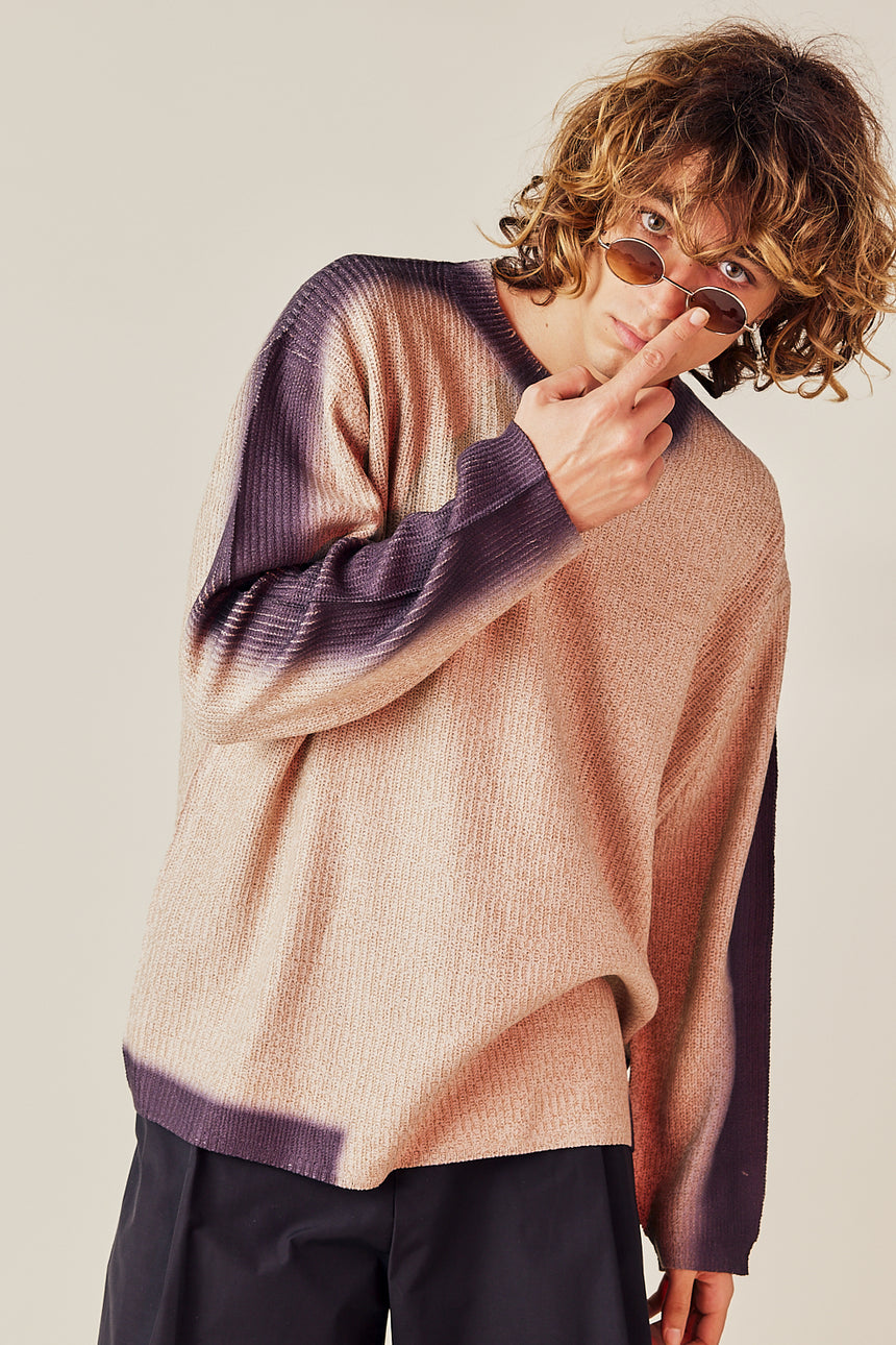 Two Tone Contrast Oversized Knit Tee