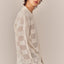 Checkered Knit Mesh Button Up Cardigan