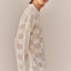 Checkered Knit Mesh Button Up Cardigan