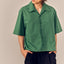 Lapel Collar Relaxed Fit Crop Shirt