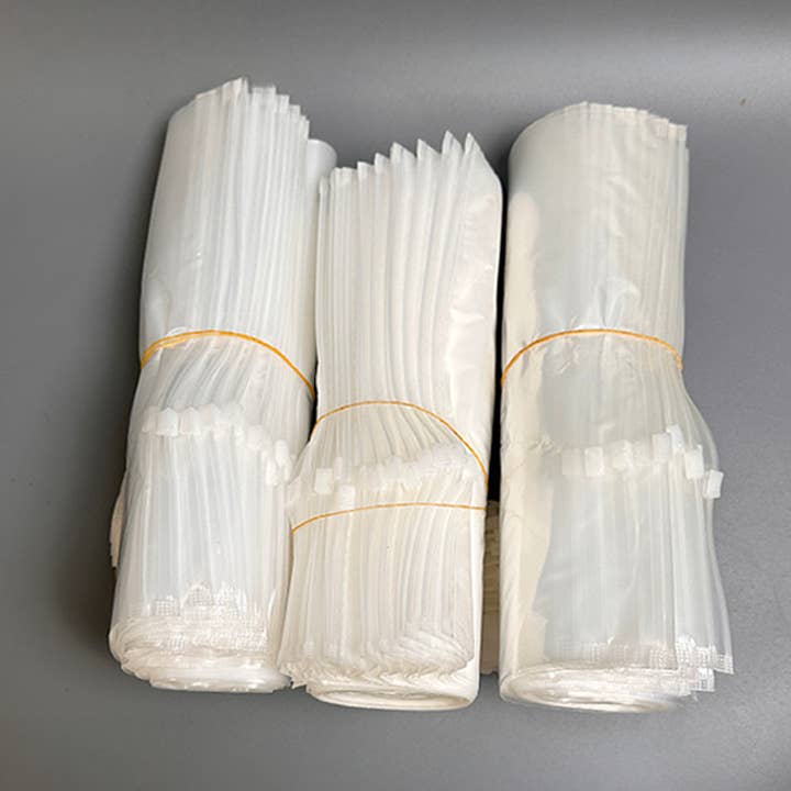 50pcs, 6 sizes Frosted Transparent clothing zipper poly bag