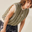 Stripy Contrasted Edge Mesh Vest
