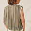 Stripy Contrasted Edge Mesh Vest