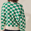 Color Mix Checkered Knit Cardigan