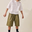Coated Cotton Wide Bermuda Shorts