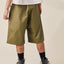 Coated Cotton Wide Bermuda Shorts