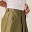 Coated Cotton Wide Bermuda Shorts