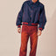 Piping Contrast Collared Varsity Jacket